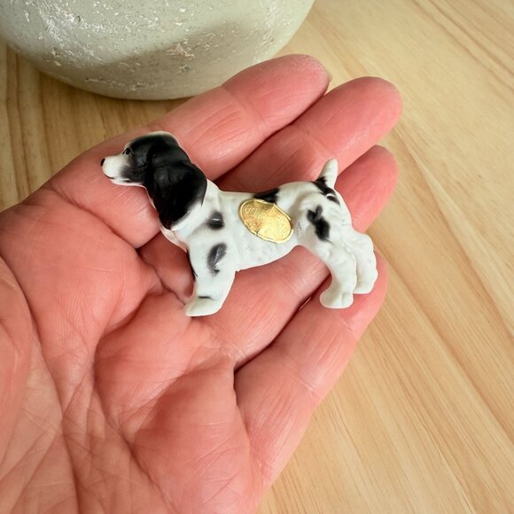 Vintage Cocker Spaniel Porcelain Figurine Japan 1.5" Tall Cute Decor - Picture 11 of 11